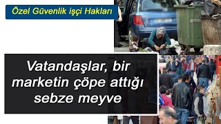 İstanbul Fatih'te vatandaşlar, bir marketin çöpe attığı sebze meyve artıklarını topluyor. Resimi