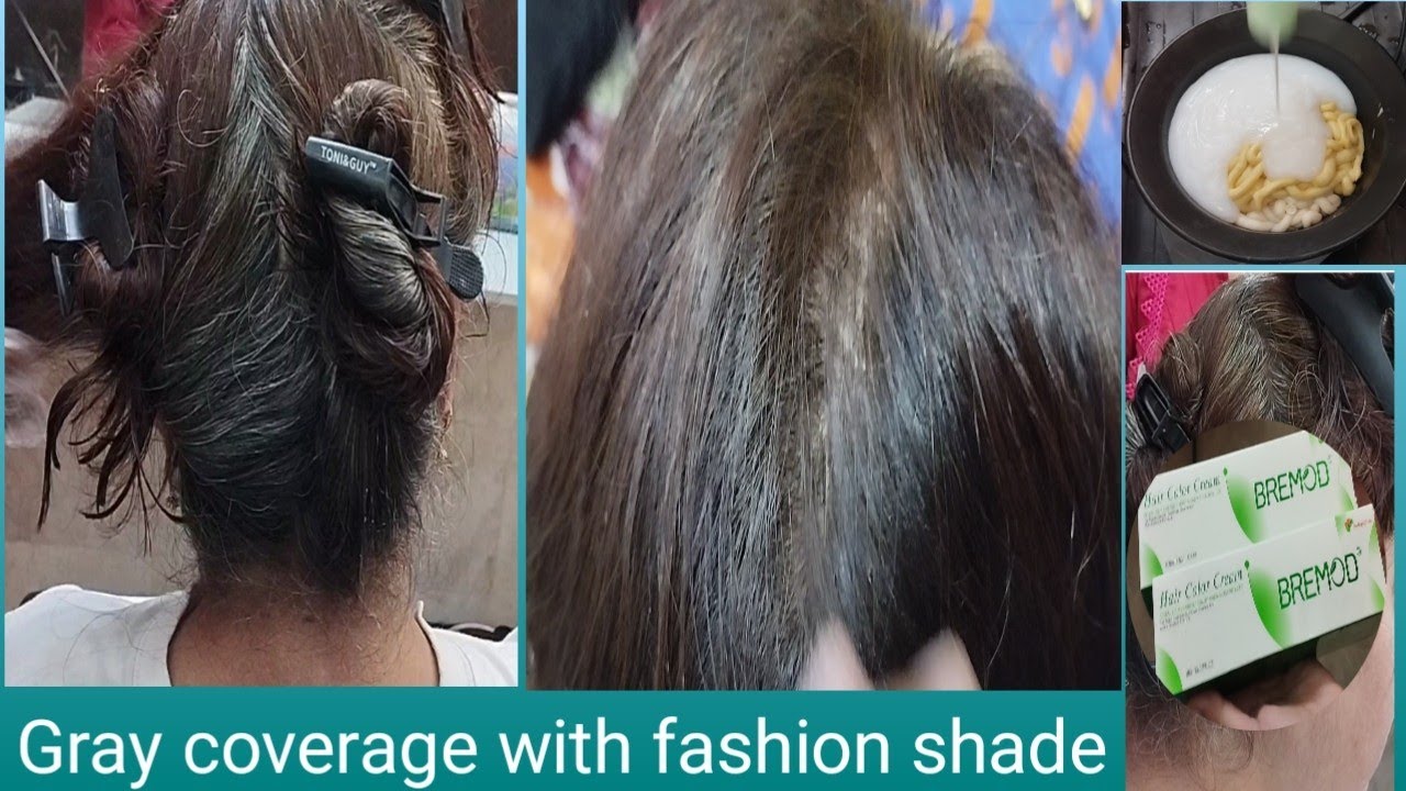 how to do Gray coverage with fashion shade || 5.0, 6.3 Bremode hair colour