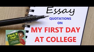 MY FIRST DAY AT COLLEGE QUOTES MY FIRST DAY AT COLLEGE QUOTES