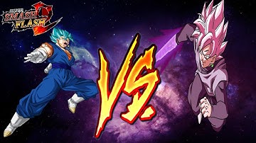 SSF2 mod showcase Black Goku Rose and Vegito blue