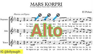 Mars KORPRI ALTO [lirik audio midi] notasi balok