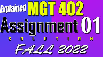 MGT402 Assignment 1 Solution Fall 2022 | MGT402 Assignment 1 Solution 2022