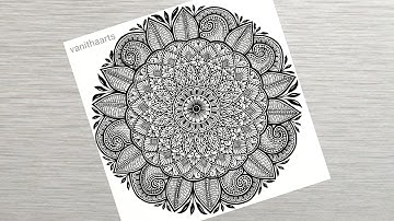 How to a Draw Mandala for Beginners Step-by-Step Tutorial | Mandala Art | Doodle Art #vanithaarts