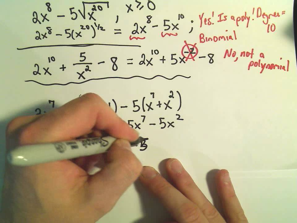 Polynomial Or Not Recognizing Polynomials The Degree And Some Terminology Youtube