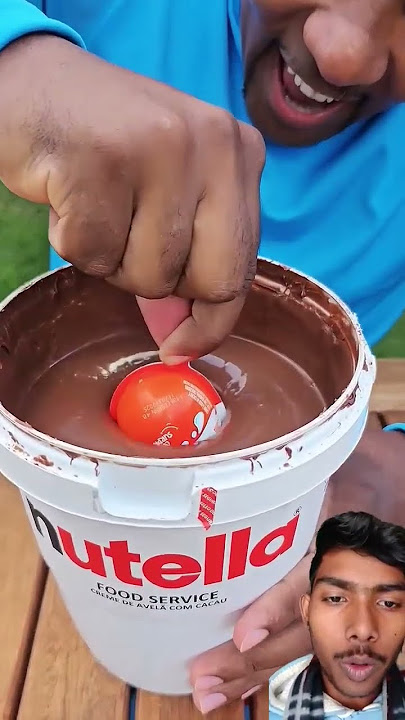 Nutella vs kinderjoy #nutella #food #chocolate #satisfying #dessert #chupachups #funny