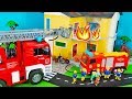 Fire trucks  fire engine unboxing story with fireman sam  bruder cars  great toys set for kids