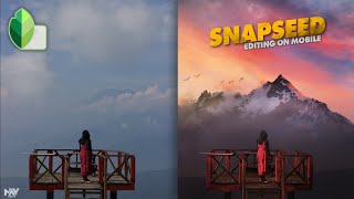 Create BACKGROUND LANDSCAPES with Multiple Images in Snapseed | SNAPSEED TUTORIAL | Android | iPhone screenshot 2