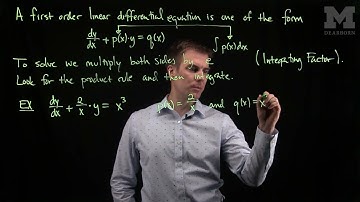 First Order Linear Differential Equations