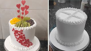 Anniversary Cake With Fresh Fruits Decorating|Anniversary Cake Design|Anniversary Fruit Cake