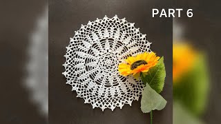 Easy crochet lace doily pattern- PART 6(round 21-24 finish).