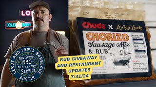Chud Rubs Giveaway and Restaurant Updates 7/31/24
