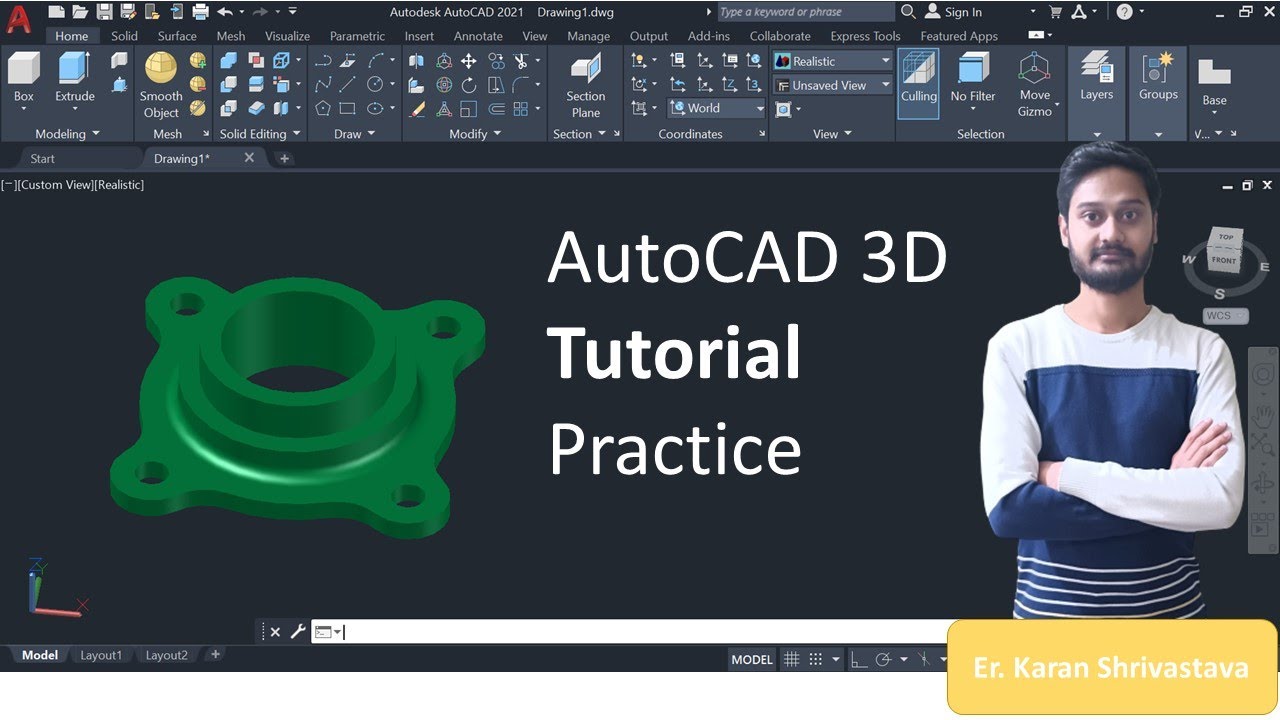 AutoCAD 3D Tutorial - Practice - YouTube