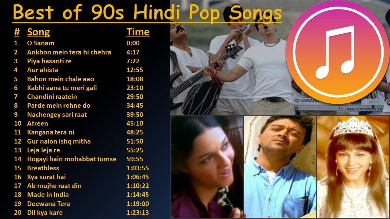 Best of 90s Indian Hindi Pop Songs  Superhit 90s Hindi Pop Songs   All time Hindi Pop  Jukebox