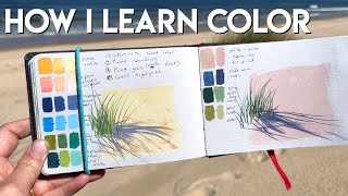 How to make color notes - FULL process & tips ✶ Gouache plein air sand dunes