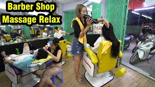 Vietnam Barber Shop Girl ASMR Massage Face Relax &amp; Wash Hair 2021