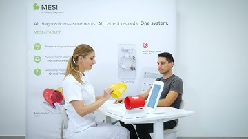 Demostración de la medición de la presión arterial (PA) - MESI mTABLET BP