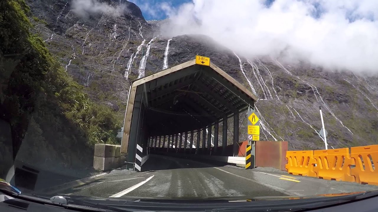 Drivers view Milford Sound to Hommer Tunnel, New Zealand YouTube