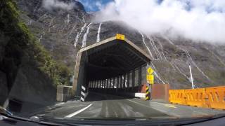 Drivers view Milford Sound to Hommer Tunnel, New Zealand