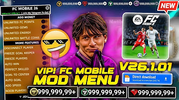 FC MOBILE MOD MENU V26.1.01 - Unlimited Money+Fc Points | FC Mobile Mod Menu | Fc Mobile Mod Apk