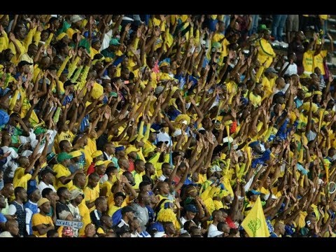Sundowns players singing together with supporters. - YouTube