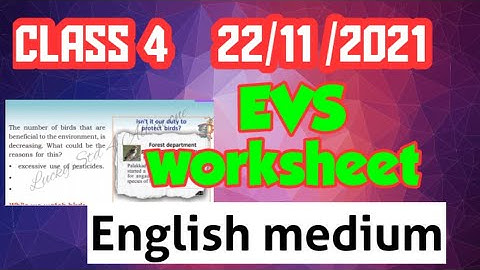 VICTERS CHANNEL STD 4 EVS work sheets on 22/11/2021 /English medium