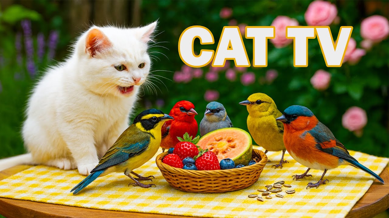 Cat TV – Dog TV 😻🐶😻Birds & Squirrels Eating in the Rain 🌧️ Ultimate Calming Cat TV in 4K