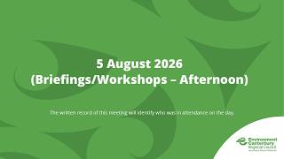 5 August 2026 (Briefings/Workshops – Afternoon)