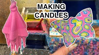 reusing old wax and making candles!