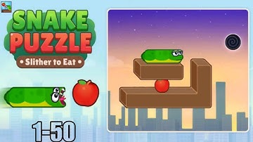 Snake Puzzle Slither To Eat All Levels 1-50 Walkthrough | Full Puzzle Game Solution