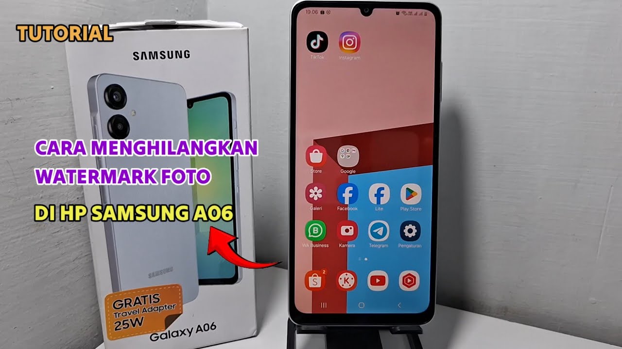 cara menghilangkan Watermark foto di HP Samsung a06 - YouTube