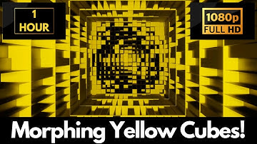 Morphing & Pulsating Yellow Cubes – 1 HOUR LOOP Satisfying Background Video & Wallpaper!