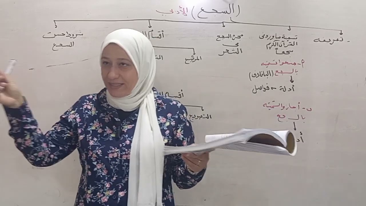 السجع صوره في النثر والشعر بلاغة الصف الثالث الثانوي الأدبي ٢٠٢٥ قناة الياسمين