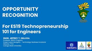 Topic 5: Opportunity Recognition Lecture