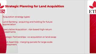 Land Acquisition and Site Evaluation Module 10  Project Feasibility, Risk Assessment, and Land Acqui