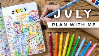 PLAN WITH ME (in NYC!) | July 2023 Bullet Journal Setup