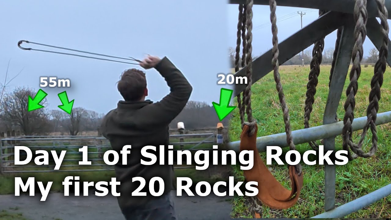 Day 1 Slinging rocks - Shepherds Sling - YouTube