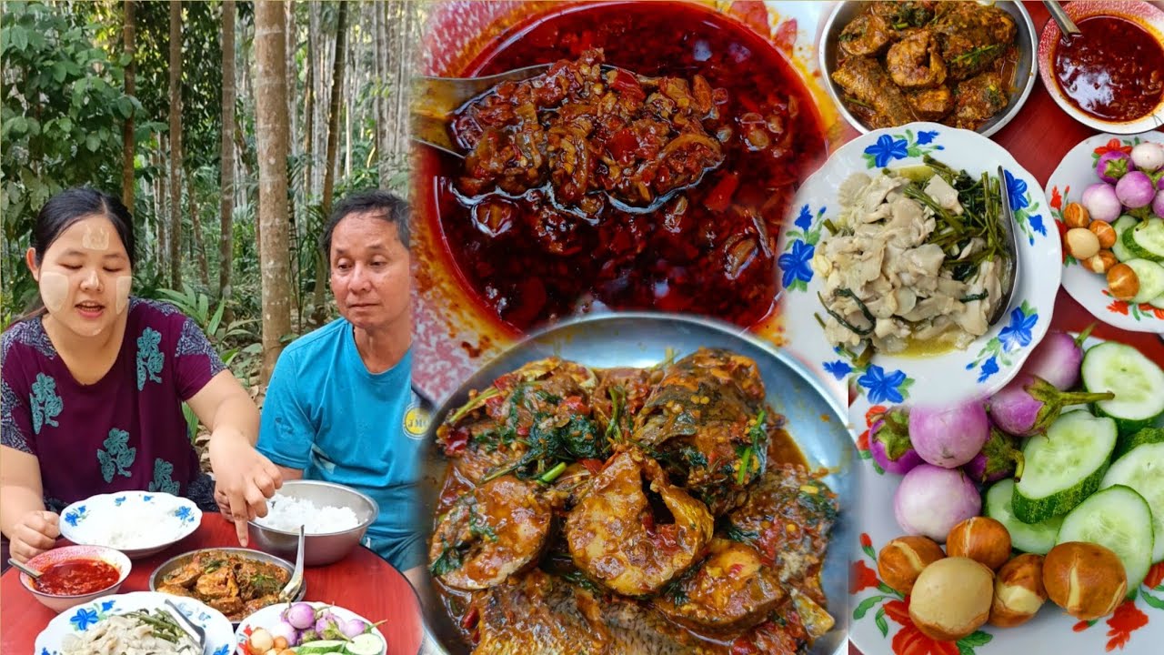 ထမင်းမြိန်တဲ့ပုဇွန်ခြောက်ငံပြာရည်ချက်နဲ့ငါးရံ့ဟင်း,စားခါနီးမှိုကန်စွန်းကြော်ပီးသားဖ တတွေထမင်းစားမယ်😋