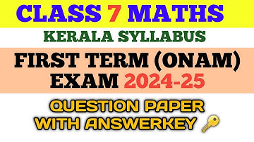 class 7 maths first term onam exam 2024 - 2025 question paper and answers kerala syllabus