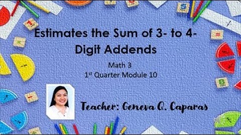 Grade3 Quarter1  Video Lesson Estimates The Sum of 3 to 4 Digit Addends