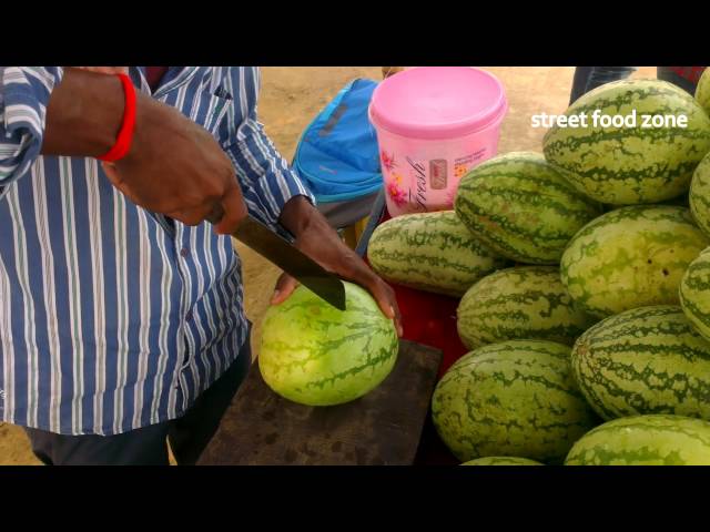 How to Cut Water Melon in to a Flower Shape? | Street Food Zone