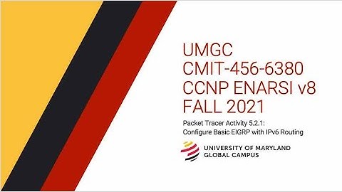 UMGC - Fall 2021 CMIT-456 CCNP ENARSI v8 Packet Tracer Tutorial 5.2.1: Configure Basic EIGRP w/IPv6