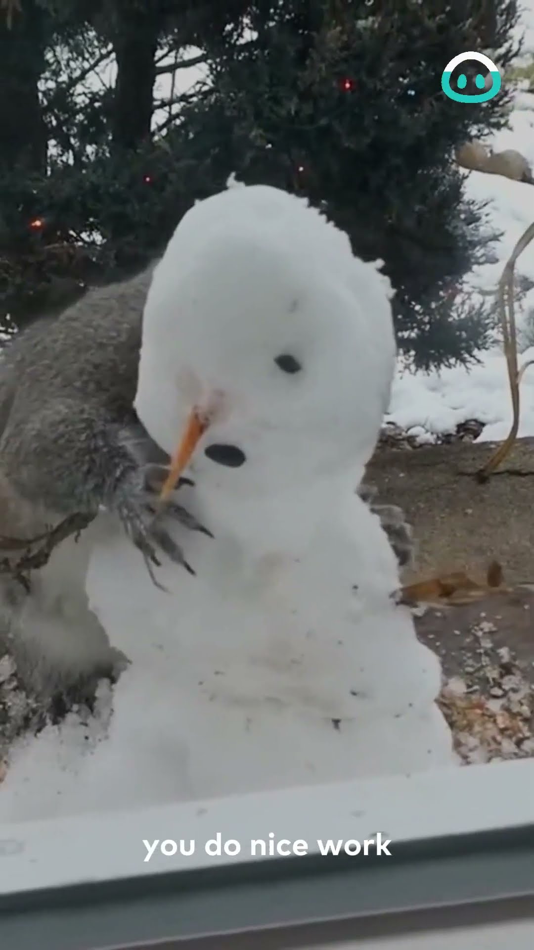 Squirrel Sculpts Snowman || ViralHog