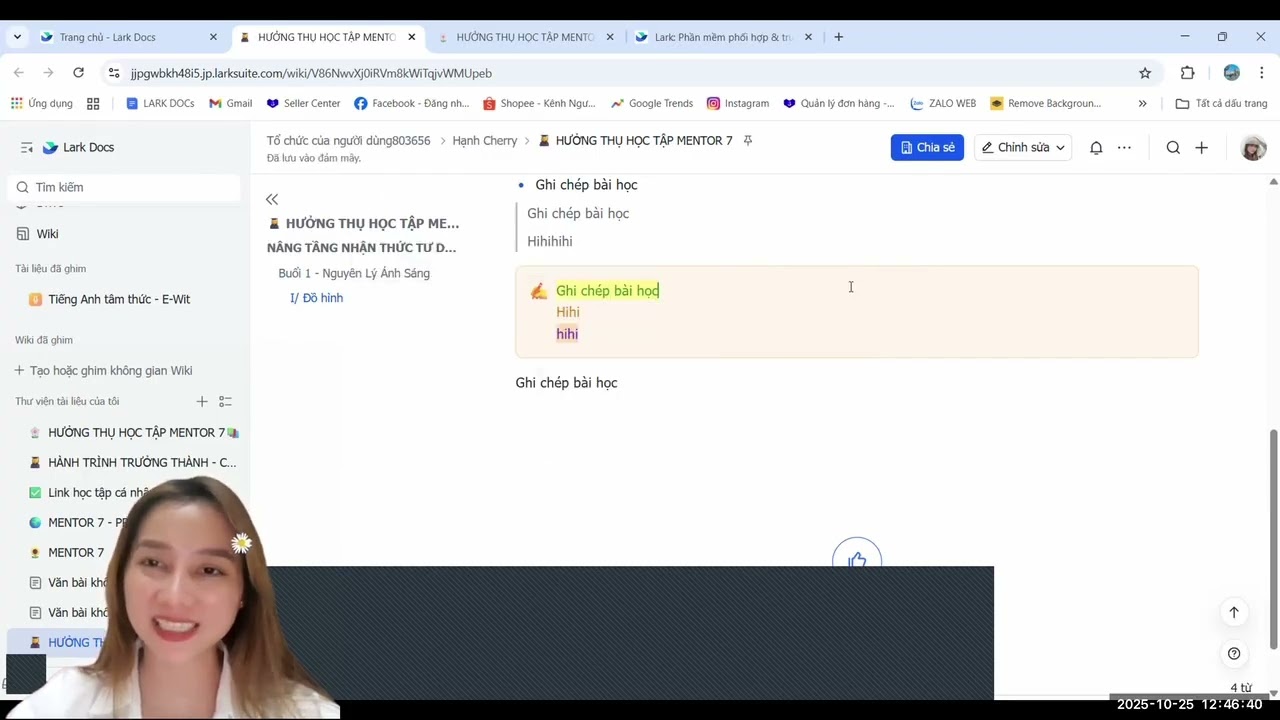 Cách ghi chép tài liệu học tập trên App LARK SUITE 