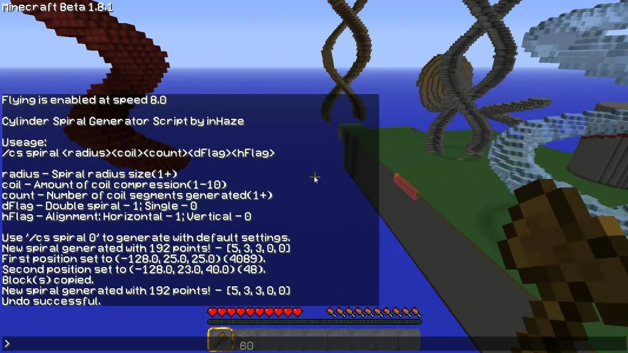 Minecraft - Super Spiral Generator Tutorial [WorldEdit Scripts] - YouTube
