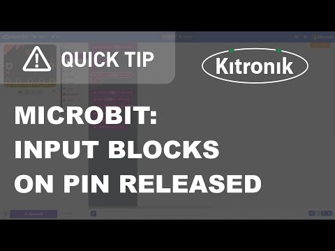 microbit MakeCode Editor - Input Blocks - On Pin Released - Kitronik