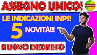 LE PRIME INDICAZIONI INPS ASSEGNO UNICO FIGLI E RDC / NUOVO DECRETO E NUOVE REGOLE