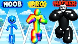OMG 😱 NEW BEST MAX LEVEL NOOB 💇 vs PRO 👿 vs HACKER 💂 ATTACK IN TALL MAN RUN 3D 🏃 BEST EPIC GAMEPLAY  screenshot 1