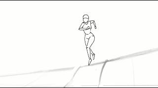 Running animation study with perspective