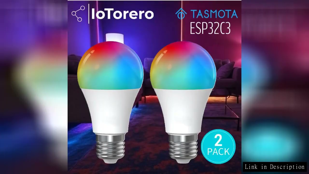 IoTorero Tasmota MQTT 2 PACK 12W RGBCCT LED Bulb Works With Home Assistant