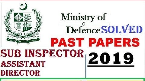 MOD sub inspector solved paper 2019 | ministry of defence past papers